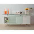 Lacquer buffet with frosted sliding glass door, 71 x21 x31 H