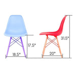 Cool Gray Leatherette Mid-Century Dining Chair with Black Steel Legs, 1-Person