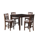 Gary 42 Inch 5 Piece Counter Table Set, Cherry Brown