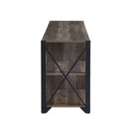 Gray Walnut & Rustic Oak 6-Shelf TV Stand Media Console, Fits up to 65" TV