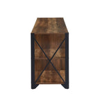 Gray Walnut & Rustic Oak 6-Shelf TV Stand Media Console, Fits up to 65" TV
