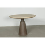 39" Round Pedestal Table, Weathered Natural Wood, Seats 2