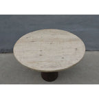 39" Round Pedestal Table, Weathered Natural Wood, Seats 2