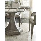 Greige Extendable Dining Table with Mirror Inlays, Seats 6–10