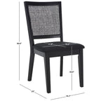Black Rattan Back Dining Chair, Set of 2