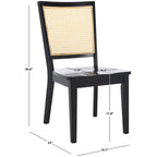 Black Rattan Back Dining Chair, Set of 2