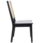 Black Rattan Back Dining Chair, Set of 2