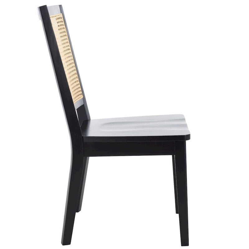 Black Rattan Back Dining Chair, Set of 2