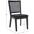 Black Rattan Back Dining Chair, Set of 2